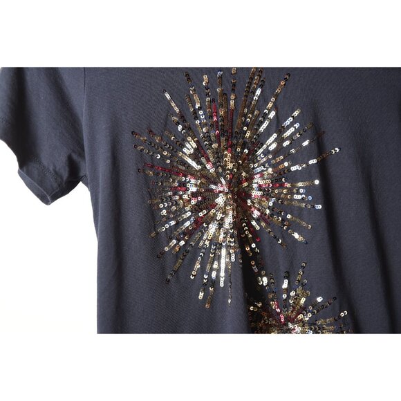 J. Crew Re-Imagined Fireworks Tee Shirt Navy Size Small Collector Tee - Picture 2 of 9